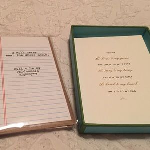 Wedding! Kate Spade bridesmaids cards