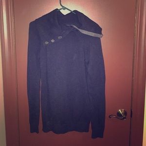 Navy cowl neck button Gap sweater