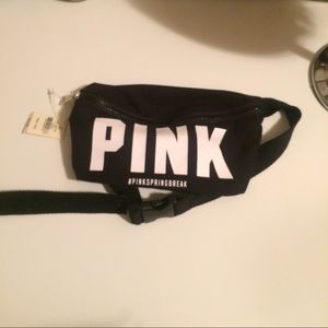 Pink Fannypack and pink sunglasses.