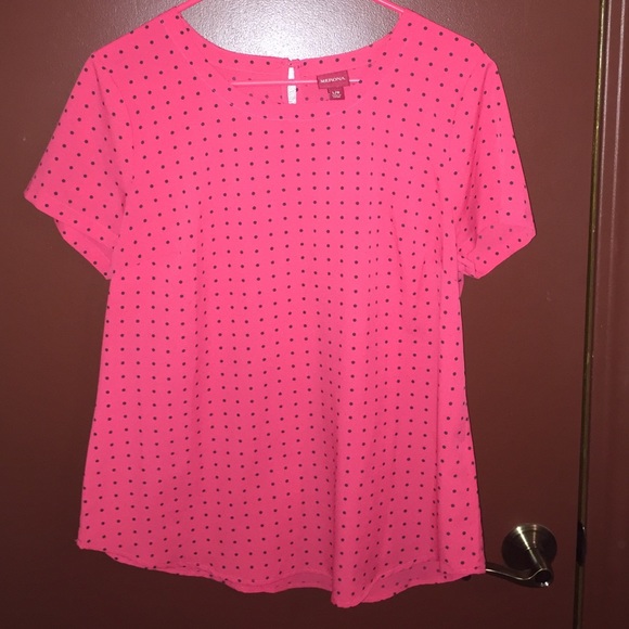 Pink polka dot blouse