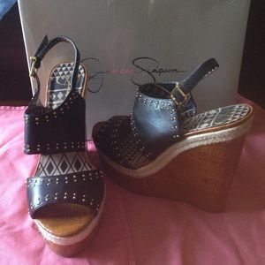 Jessica Simpson Alsina Leather Wedges