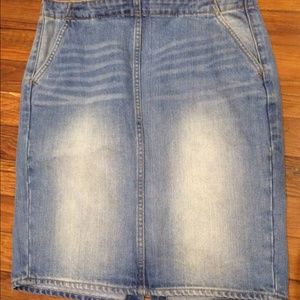 1969 blue denim pencil skirt