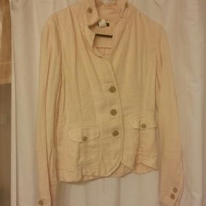 J crew 100 percent linen jacket, light pink