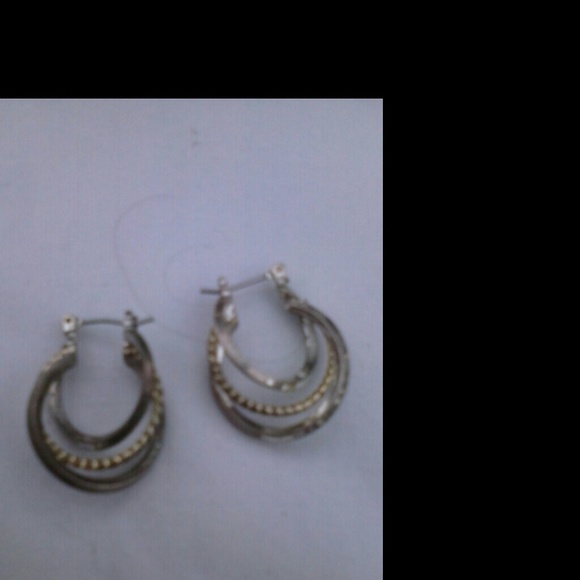 Silver and gold ear rings