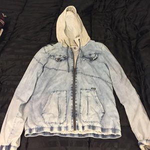 Volcom acid wash hooded jacket