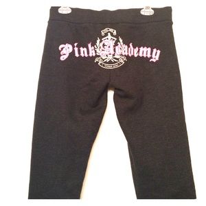 VS PINK sweat pants- dark gray & pink
