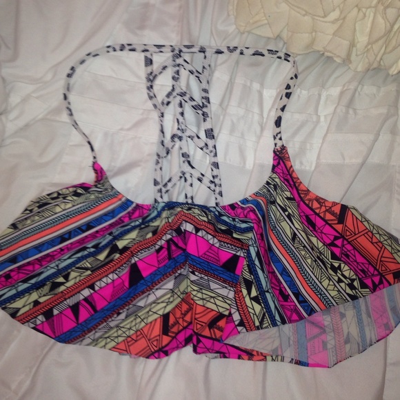 PINK brand colorful swimsuit top