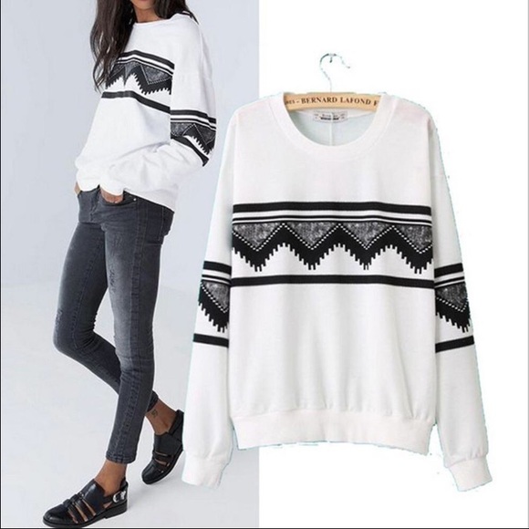 Ethnic Print Sweater