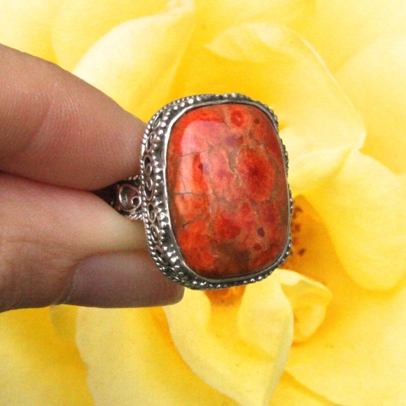 Orange Turquoise Ring. NEW! - Picture 2 of 2