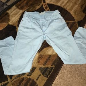 Baby blue denim jeans