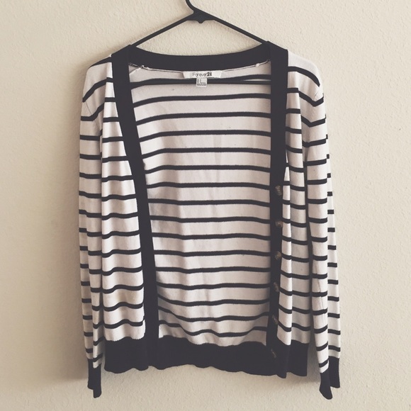 F21 STRIPED CARDIGAN