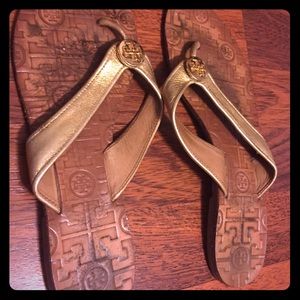 Gold Tory Burch Sandals size 8