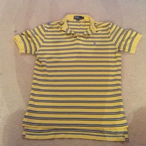 Men's Yellow Striped Ralph Lauren Polo