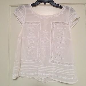 White eyelet shirt