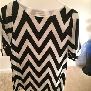 Everly Dress, size small. Black & White chevron