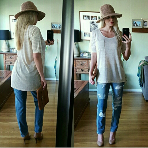 Cream & Taupe Tee - Picture 2 of 4