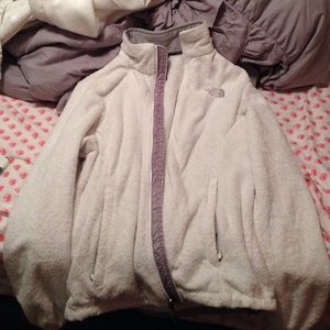 White Fuzzy North Face Jacket