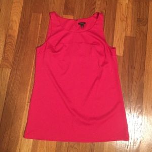Pink silk polyester mix tank
