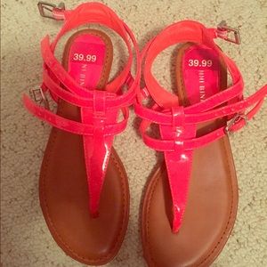 Gianni bini 7.5 new neon orange/red new sandals