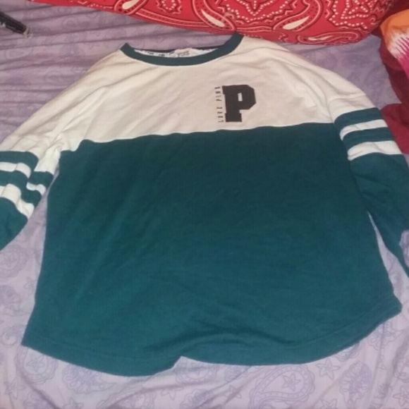 PINK turquoise varsity crew