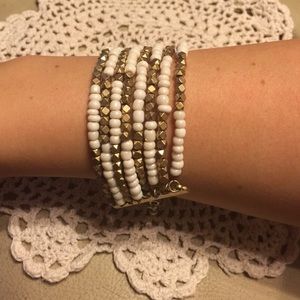 2 for 1! White & gold & gold rhinestone bracelets