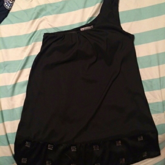 One strap, black shift dress, sz S