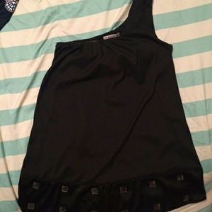 One strap, black shift dress, sz S