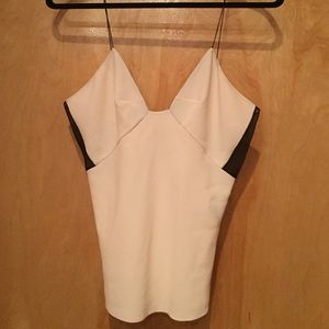 Balenciaga silk cream / pale pink & blk tank
