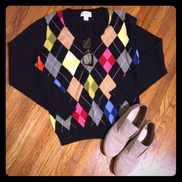 Gorgeous Navy Argyle Sweater