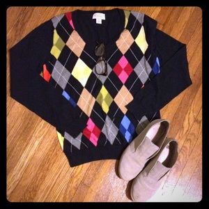 Gorgeous Navy Argyle Sweater