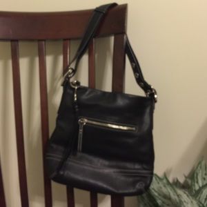 Black leather coach bag