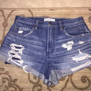 High waisted distressed festival shorts