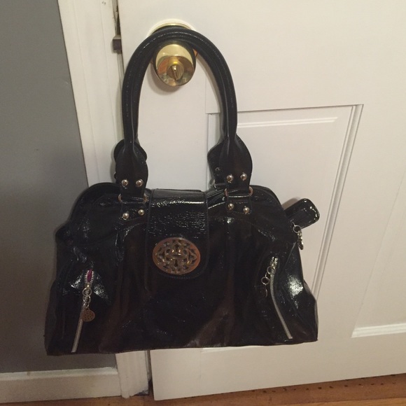 Black leather bag
