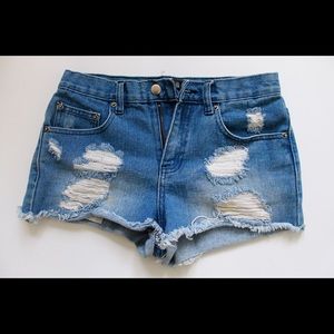 Forever 21 Distressed Jean Shorts