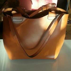 Zara leather shopper bag