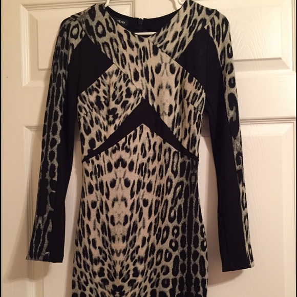 Bebe black & grey leopard dress