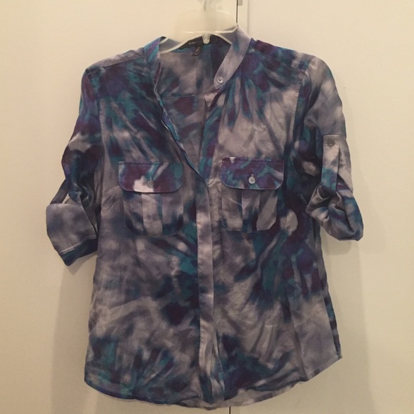 SALE! Unique tie-dye, semi-sheer blouse - Picture 1 of 4