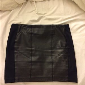 Leather detail skirt