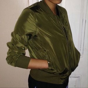 Green bomber jacket
