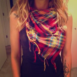 SOLD! Plaid Fall Colored Scarf