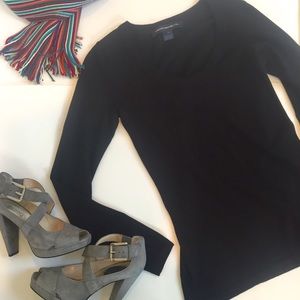 French Connection Classic Black Sweater Small
