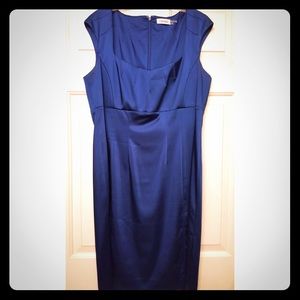 Calvin Klein Blue Satin Formal Dress