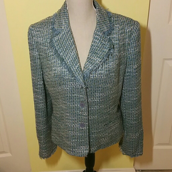 Apt. 9 blue tweed blazer SZ 14