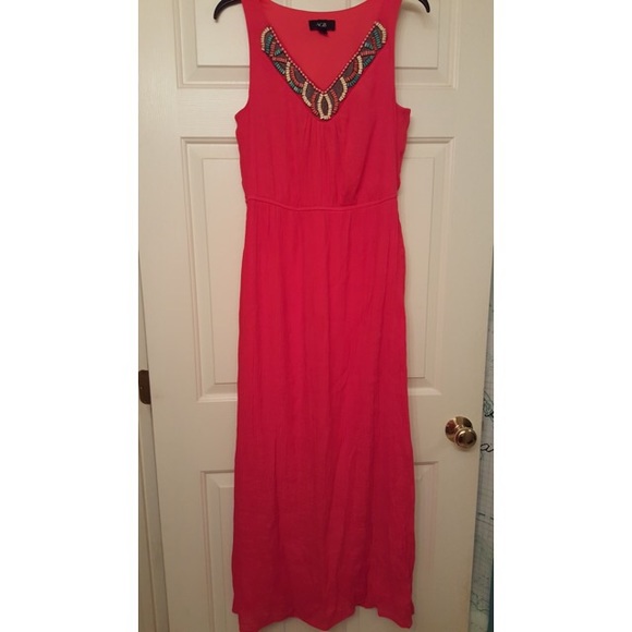 Coral/Red maxi dress