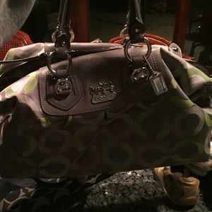 Grey & Green Coach bag