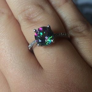 Mystic topaz ring