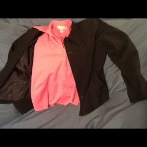 Black pinstriped blazer