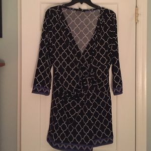 WHBM black, white tunic.