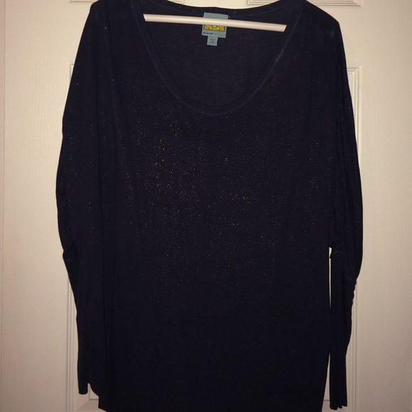 C&C California navy sparkle dolman top