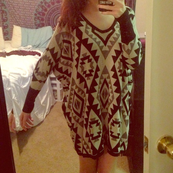 Aztec Pattern Sweater Dress